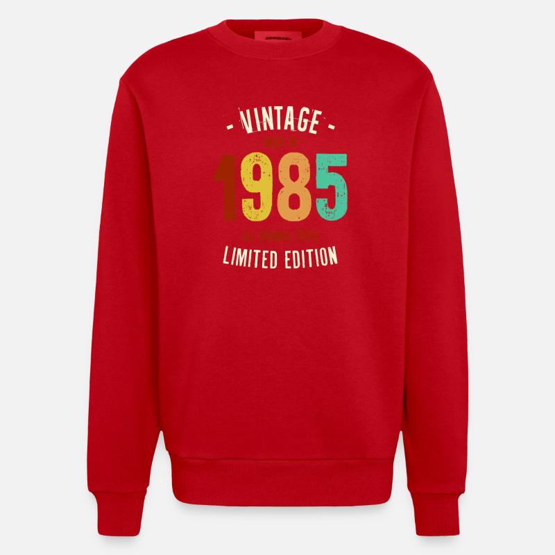 Millésime 1985 Edition Limitée - Sweat bio épais oversize fabriqué en UE - rouge