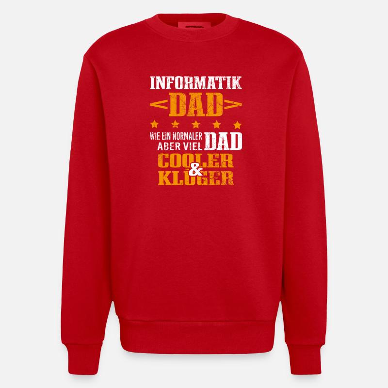 Informatiker Vater Programmierer Technik-Nerd - Heavyweight Oversized Organic Crew Neck Made in EU - Rot