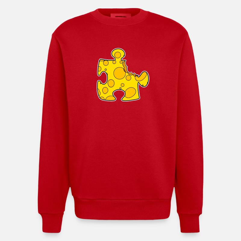 Puzzle - Sweat bio épais oversize fabriqué en UE - rouge