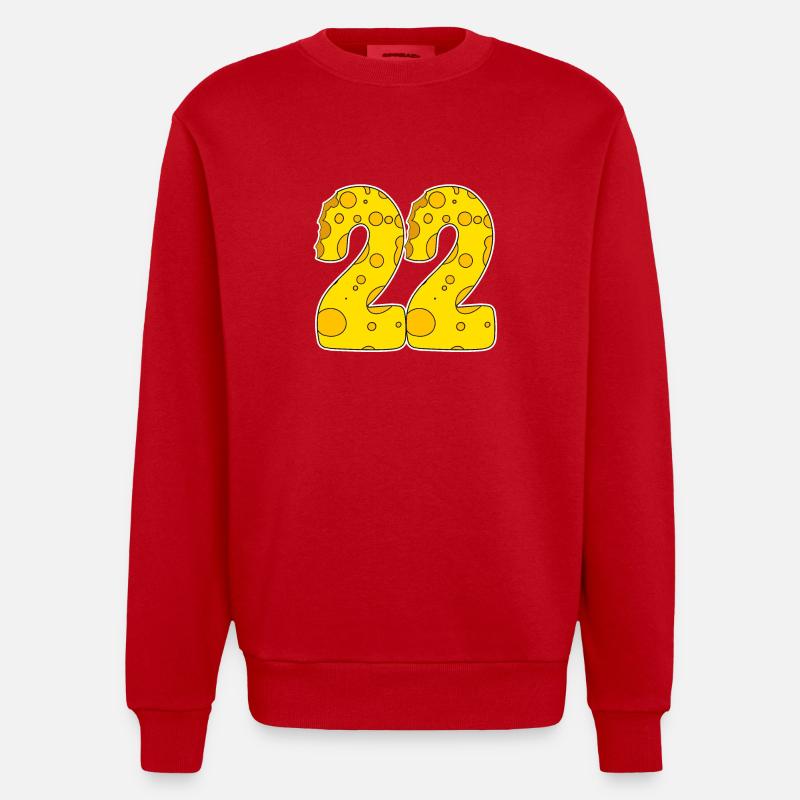 22 ans d’âge Funny Cheese - Sweat bio épais oversize fabriqué en UE - rouge