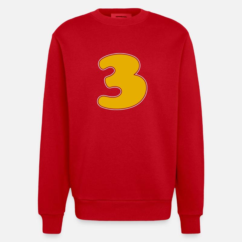 3 - Trois - Sweat bio épais oversize fabriqué en UE - rouge
