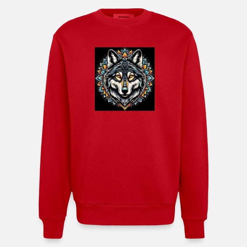 Loup - Sweat bio épais oversize fabriqué en UE - rouge
