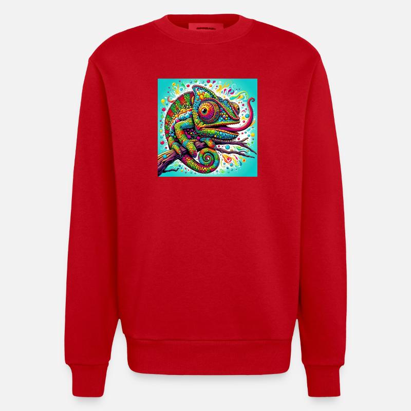 Chameleon - Heavyweight Oversized Organic Crew Neck Made in EU - red