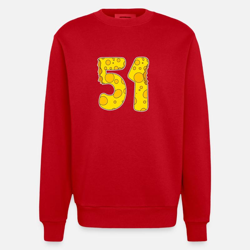 51 ans de Lustig Käse - Sweat bio épais oversize fabriqué en UE - rouge