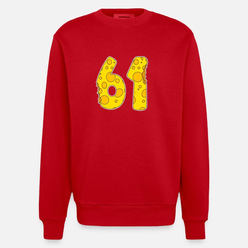 61 ans de Lustig Käse - Sweat bio épais oversize fabriqué en UE - rouge