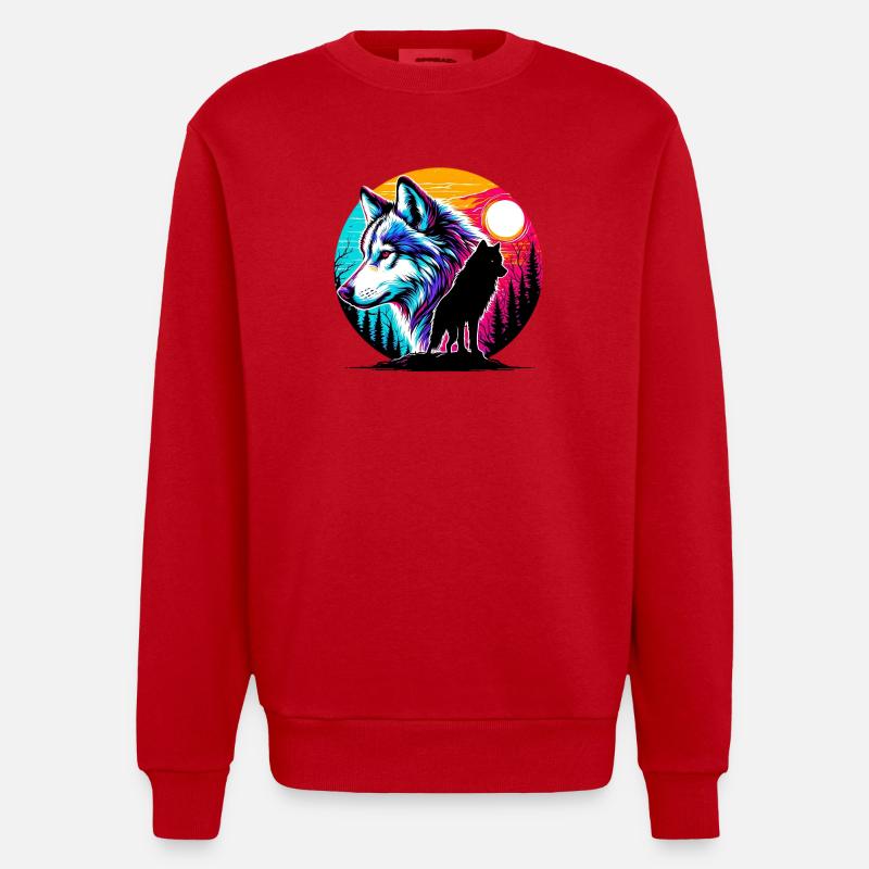 Loup - Sweat bio épais oversize fabriqué en UE - rouge
