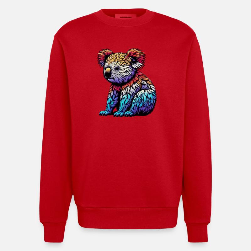 Koala - Sweat bio épais oversize fabriqué en UE - rouge