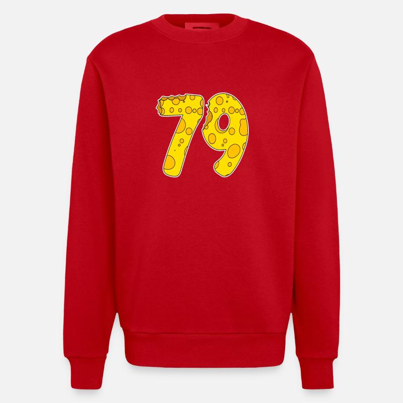 79 ans de Lustig Käse - Sweat bio épais oversize fabriqué en UE - rouge