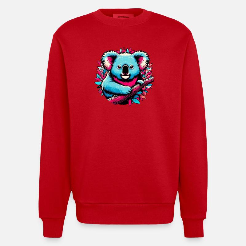 Koala - Sweat bio épais oversize fabriqué en UE - rouge