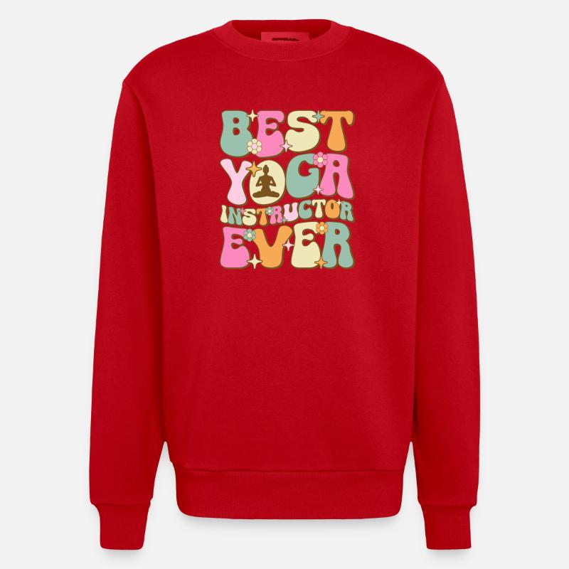 Bester Yogalehrer aller Zeiten - Heavyweight Oversized Organic Crew Neck Made in EU - Rot