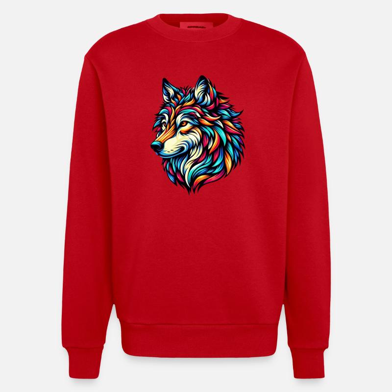 Loup - Sweat bio épais oversize fabriqué en UE - rouge