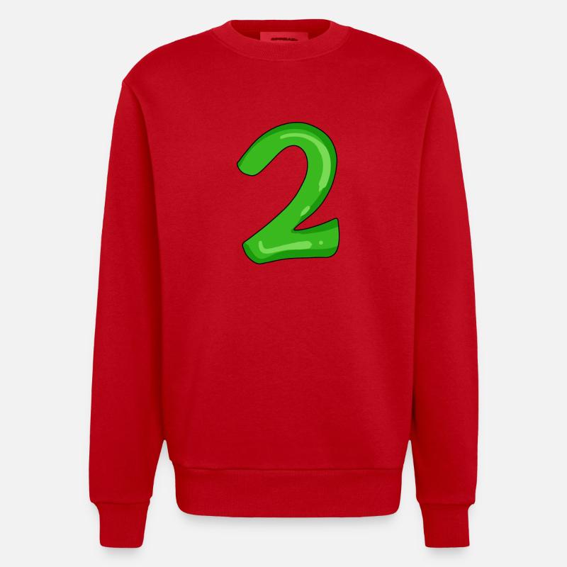 Deux - 2 - Numéro Numéro - Sweat bio épais oversize fabriqué en UE - rouge