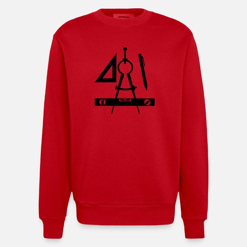 Logo de l’architecte - Sweat bio épais oversize fabriqué en UE - rouge