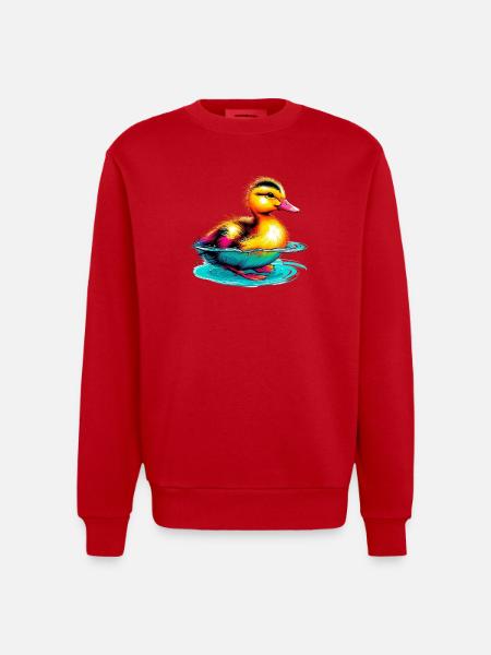 Caneton Canard Canard - Sweat bio épais oversize fabriqué en UE - rouge
