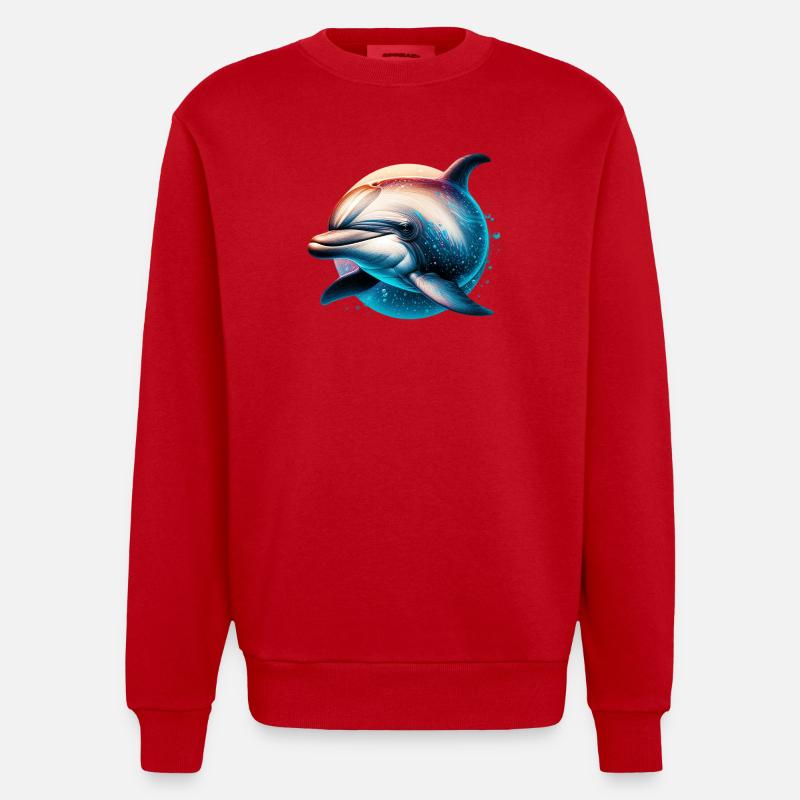 Dauphin - Sweat bio épais oversize fabriqué en UE - rouge