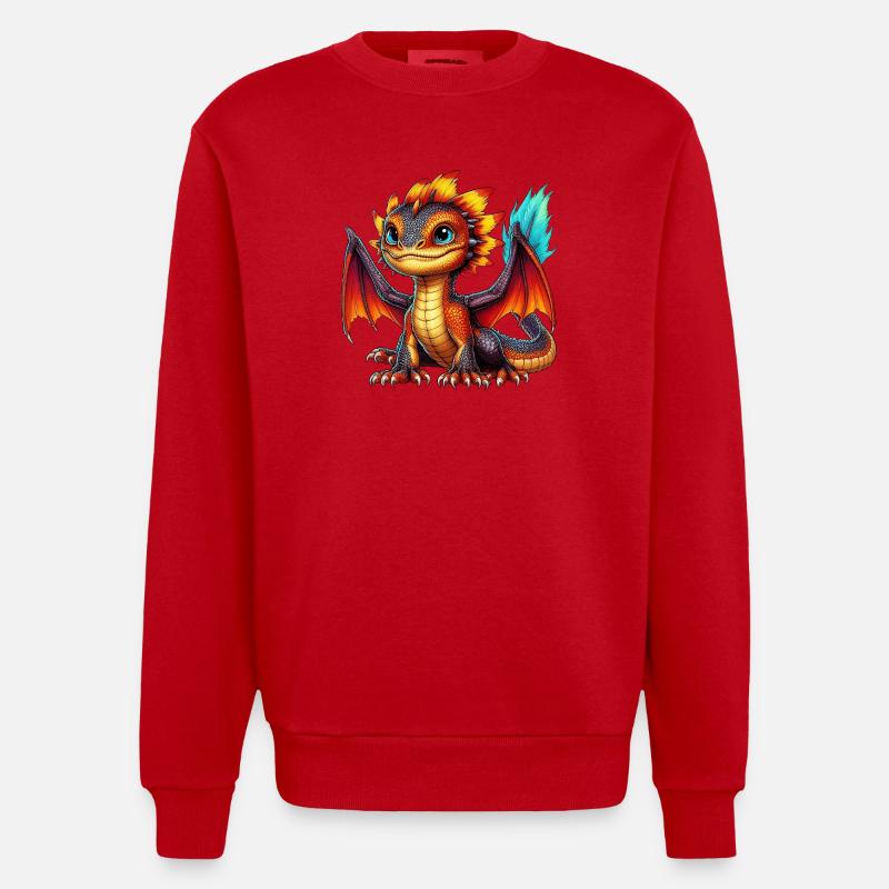 Dragon - Sweat bio épais oversize fabriqué en UE - rouge