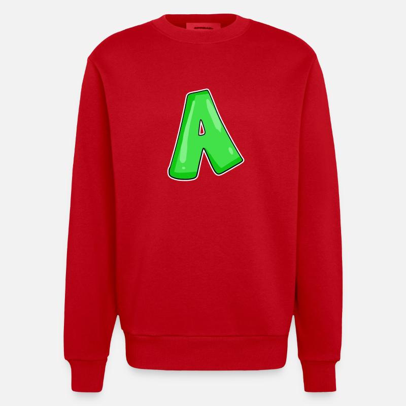 point A Point initial - Sweat bio épais oversize fabriqué en UE - rouge