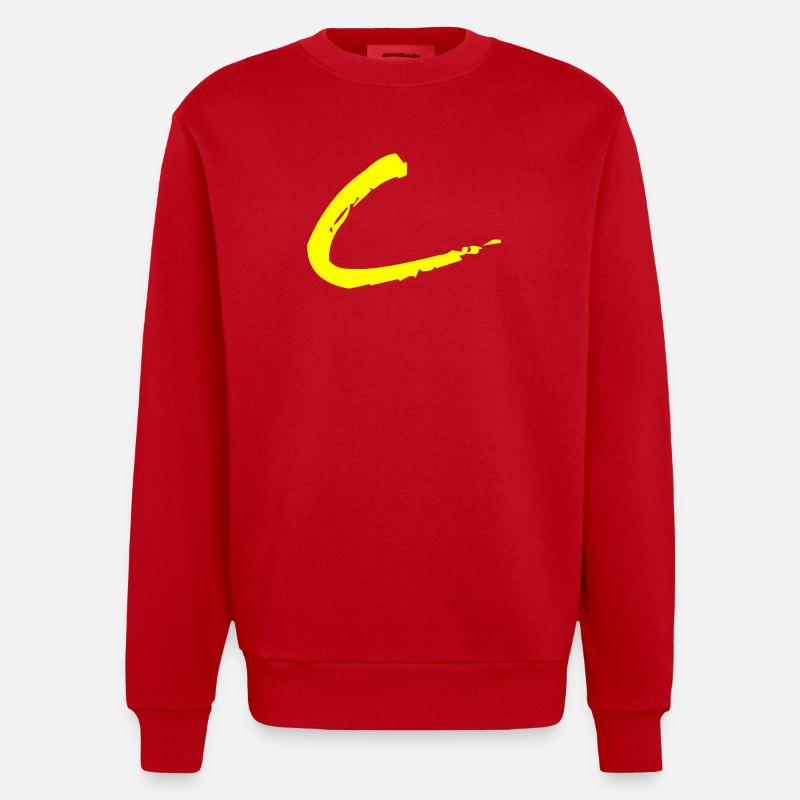 Buchstabe C - Heavyweight Oversized Organic Crew Neck Made in EU - Rot