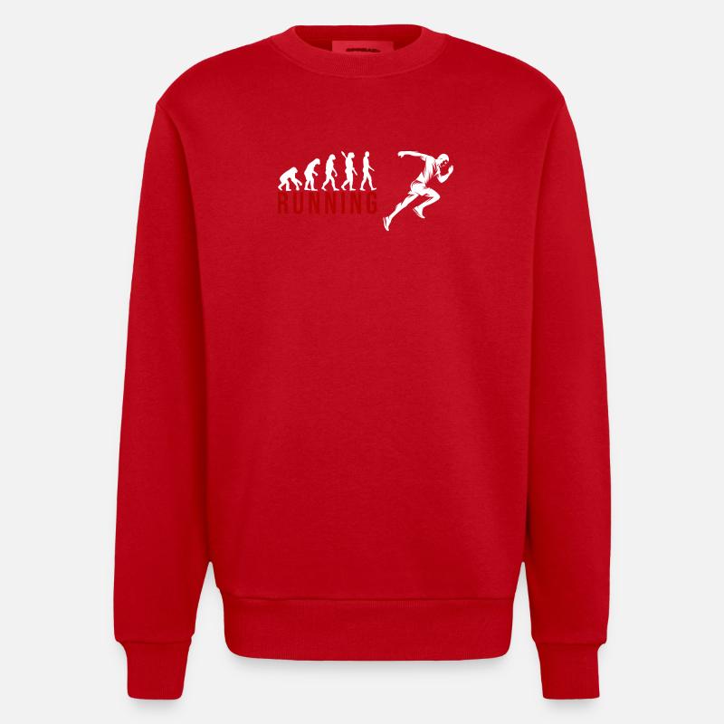 Evolution Running - Heavyweight Oversized Organic Crew Neck Made in EU - Rot