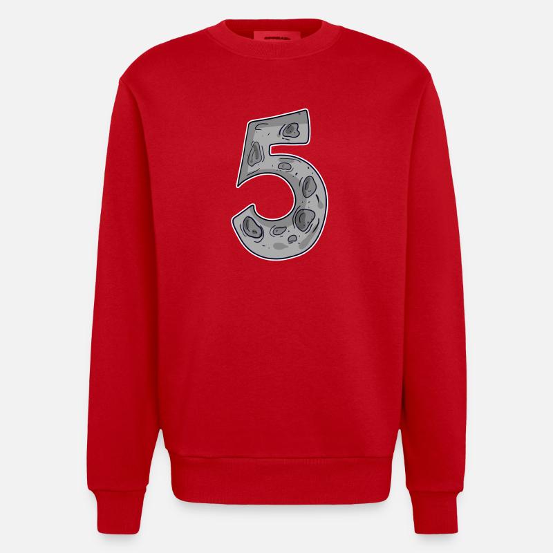 Numéro 5 Espace - Sweat bio épais oversize fabriqué en UE - rouge