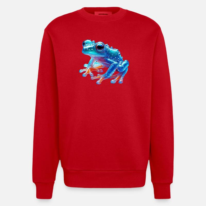 Frog - Heavyweight Oversized Organic Crew Neck Made in EU - red