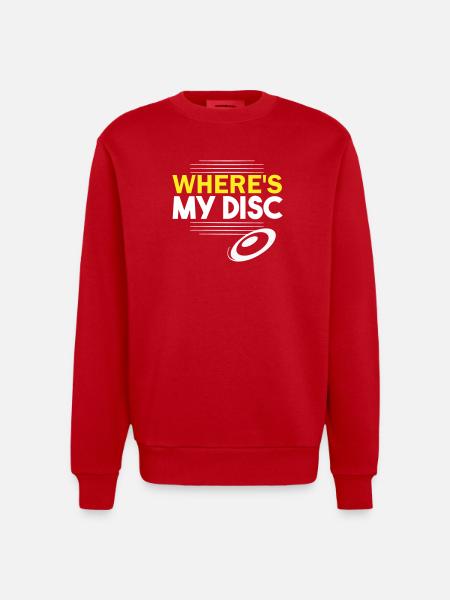 Where's my disc? - Heavyweight Oversized Organic Crew Neck Made in EU - red