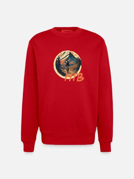 Mountainbike - Heavyweight Oversized Organic Crew Neck Made in EU - Rot