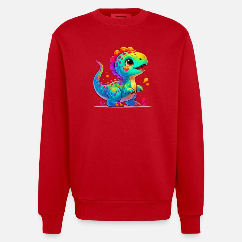 Dinosaure - Sweat bio épais oversize fabriqué en UE - rouge