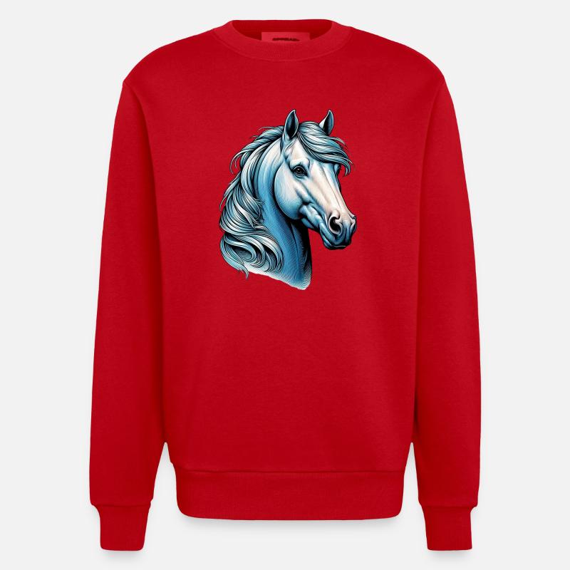 Pferd - Heavyweight Oversized Organic Crew Neck Made in EU - Rot