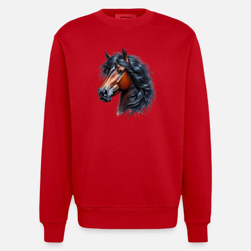 Pferd - Heavyweight Oversized Organic Crew Neck Made in EU - Rot