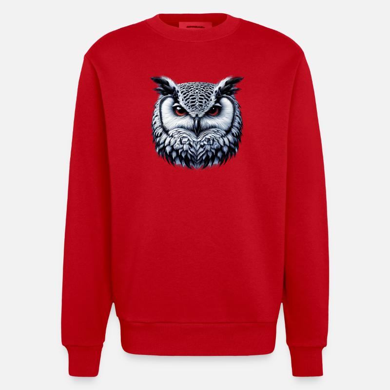 Eule - Heavyweight Oversized Organic Crew Neck Made in EU - Rot