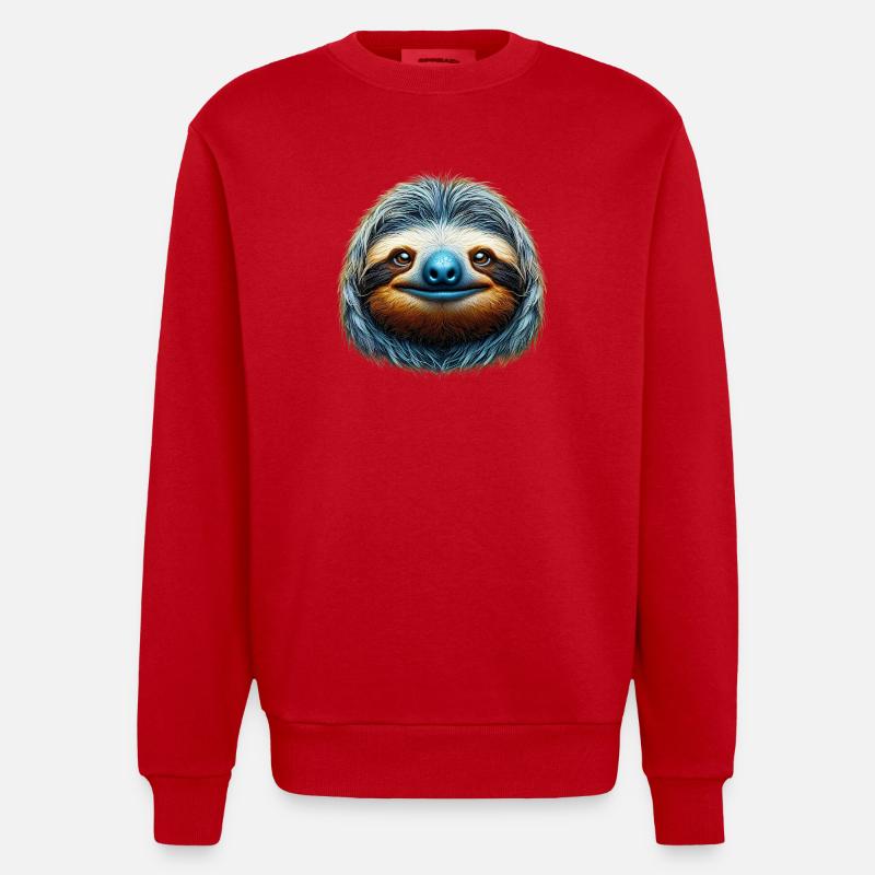 Faultier - Heavyweight Oversized Organic Crew Neck Made in EU - Rot
