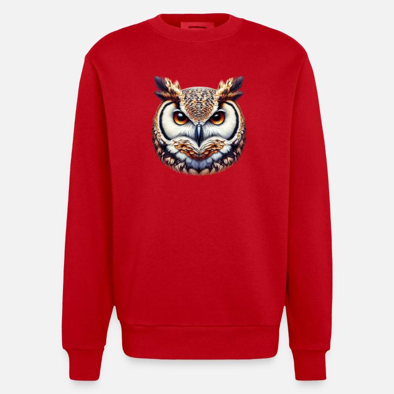 Eule - Heavyweight Oversized Organic Crew Neck Made in EU - Rot
