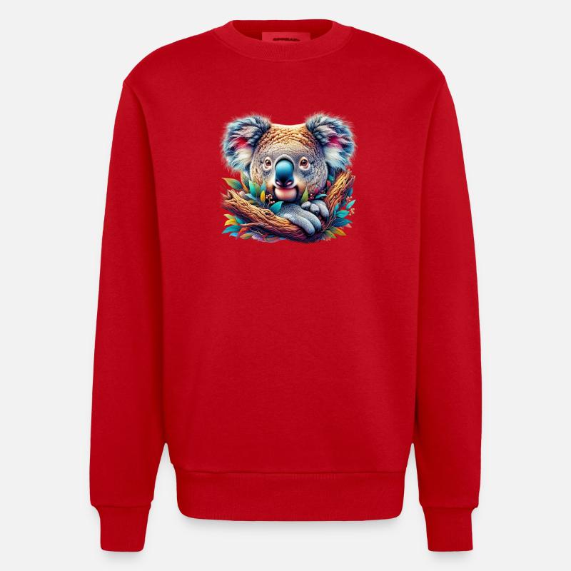 Koala - Sweat bio épais oversize fabriqué en UE - rouge