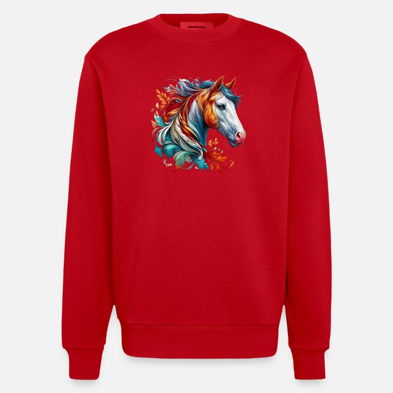 Pferd - Heavyweight Oversized Organic Crew Neck Made in EU - Rot