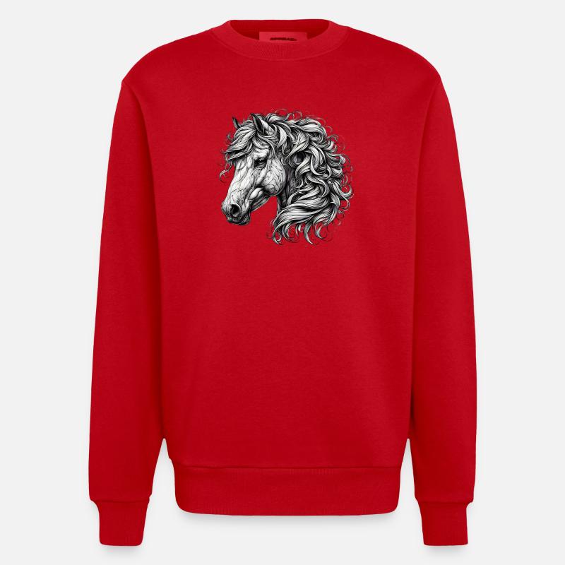 Cheval - Sweat bio épais oversize fabriqué en UE - rouge