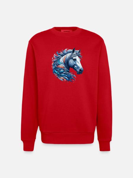 Pferd - Heavyweight Oversized Organic Crew Neck Made in EU - Rot