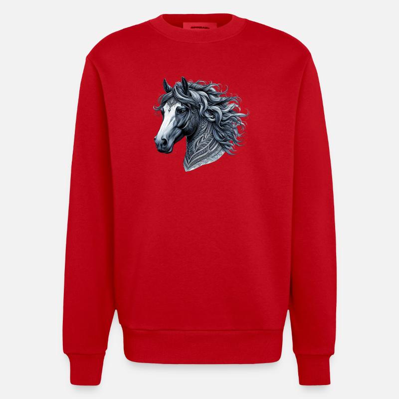 Cheval - Sweat bio épais oversize fabriqué en UE - rouge