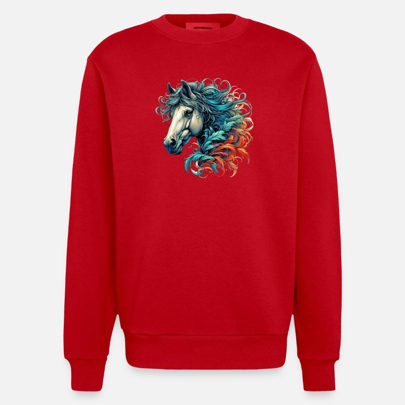 Cheval - Sweat bio épais oversize fabriqué en UE - rouge