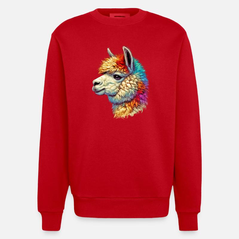 Alpaca - Heavyweight Oversized Organic Crew Neck Made in EU - red