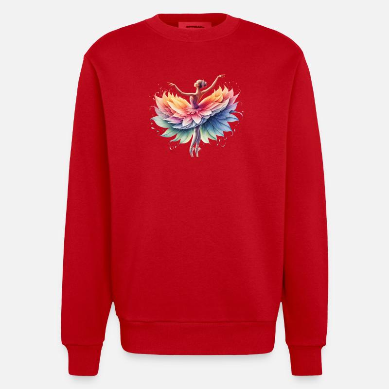 Danseuse de ballet avec tutu - Sweat bio épais oversize fabriqué en UE - rouge