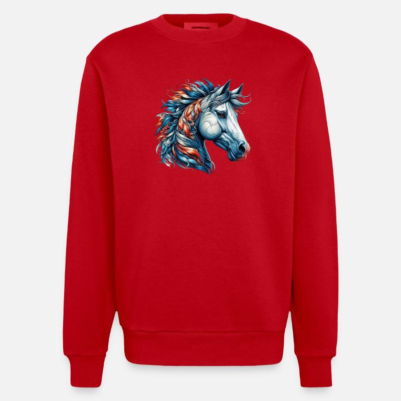 Cheval - Sweat bio épais oversize fabriqué en UE - rouge