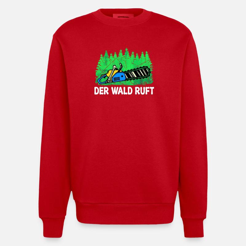 Lumberjack tronçonneuse arbre déclaration Lumberjack - Sweat bio épais oversize fabriqué en UE - rouge