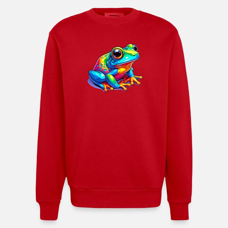 Frog - Heavyweight Oversized Organic Crew Neck Made in EU - red