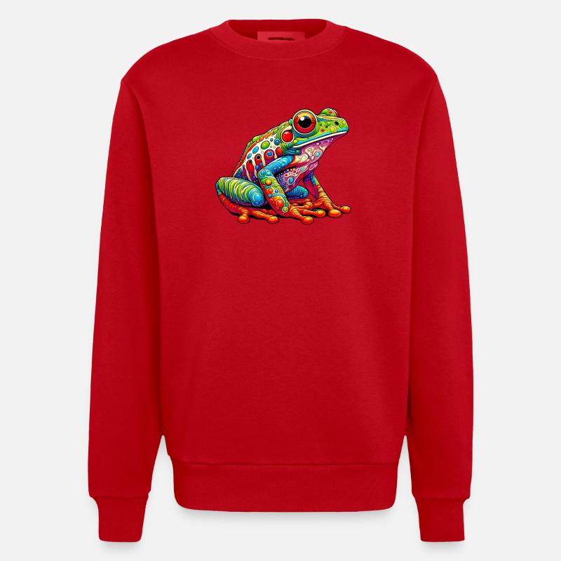Frog - Heavyweight Oversized Organic Crew Neck Made in EU - red