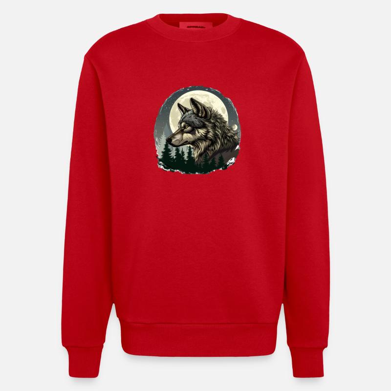 Sang de loup - Sweat bio épais oversize fabriqué en UE - rouge