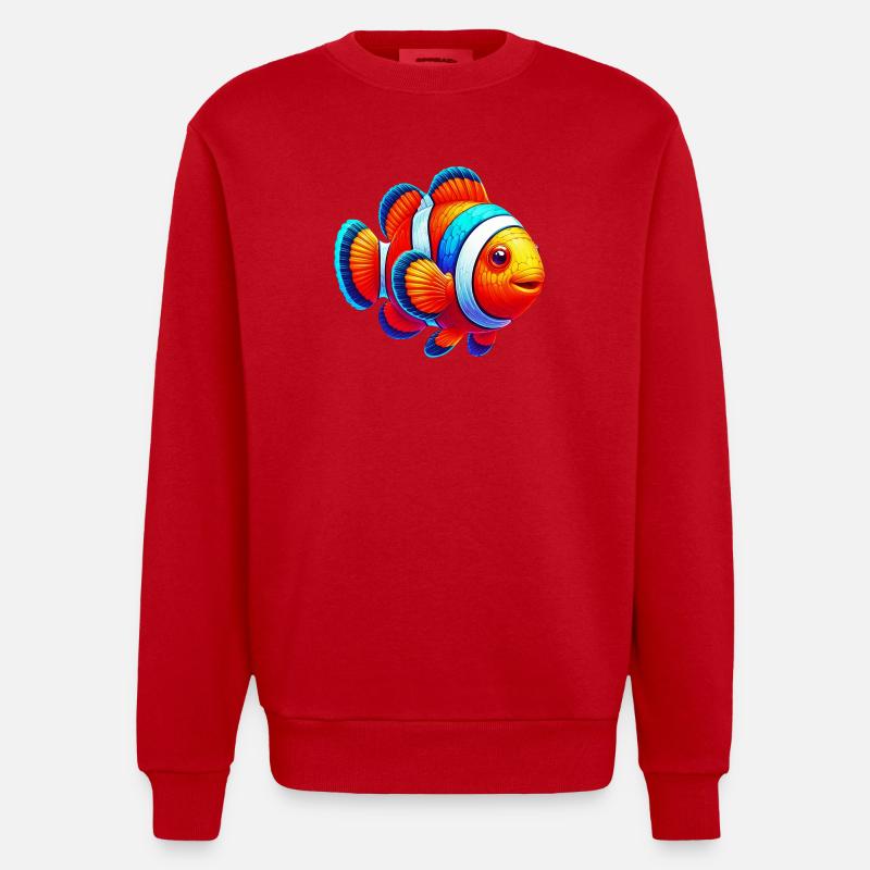 Clownfish - Heavyweight Oversized Organic Crew Neck Made in EU - red