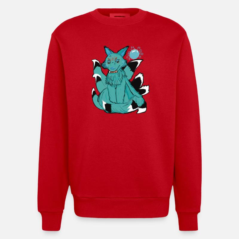 Hoshi no tama de Kitsune - Sweat bio épais oversize fabriqué en UE - rouge