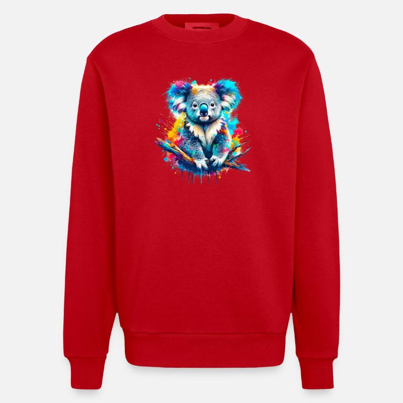 Koala - Sweat bio épais oversize fabriqué en UE - rouge