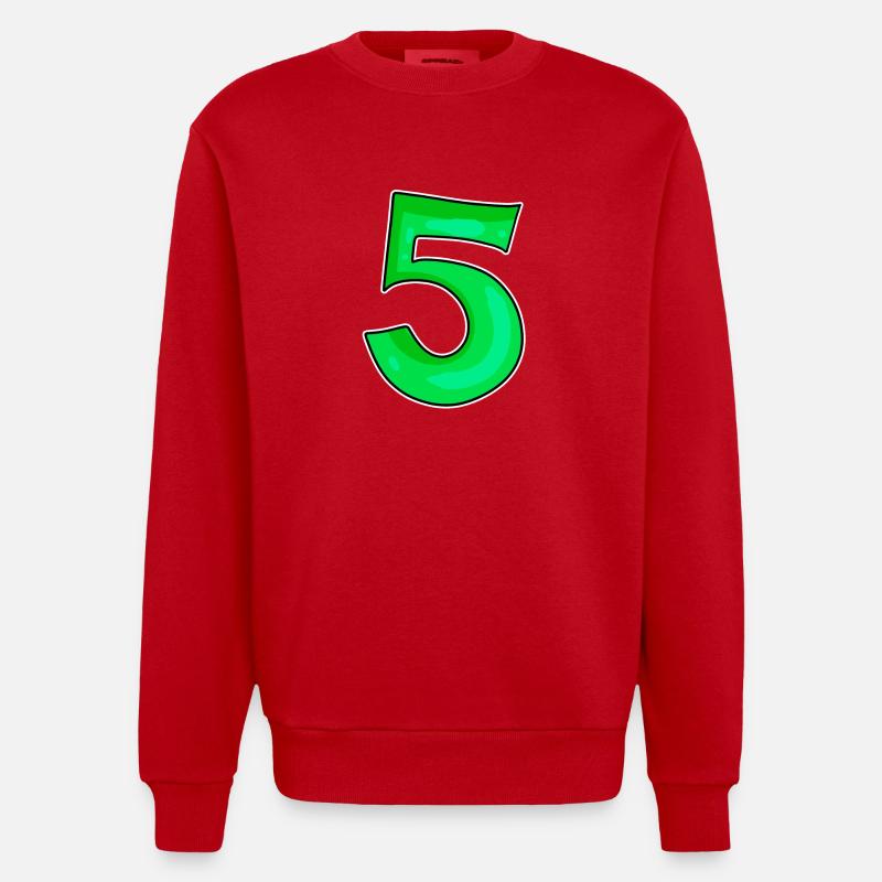 Numéro 5 Numéro Vert - Sweat bio épais oversize fabriqué en UE - rouge